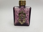 Vintage Czech Perfume Bottle Purple Amethyst Bohemia Glass Rhinestones Filigree