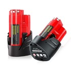 2 Pack 12v 3 0ah For Milwaukee M-12 Lithium-ion Battery 48-11-2425 48-11-2420