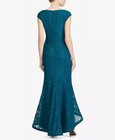 Lauren Ralph Lauren Sz 14 Floral Lace Gown Long Teal Green Dress Evening Wedding