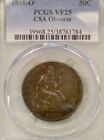 1861 O Liberty Seated Half Dollar Extremely Rare Wb   102 fs   401 Csa Obv Pcgs Vf25