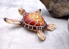 Brown Sea Turtle Figurine Painted Resin  1 Turtle Approx  4 Inches Long 