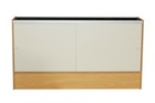 Maple Wood Full Vision 70 Inch Display Showcase With Shelving And Doors