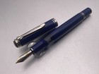 Pelikan Souveran Series M605 Dark Blue Dunkelblau Fountain Pen Silver Trim 14k B