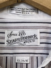 Vintage Sears Roebuck Button Up Striped Contrast Collar 70s Shirt Made In Usa