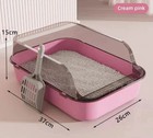 Kitty Sandbox Cat Litter Box Semi-enclosed Splashproof Cat Tray Cat Toilet Clean