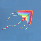 Rainbow Kite Easy Fly Kids Outdoor Beach Kite Colorful Delta Kite With Line Fun