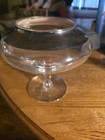 Vintage Mid-century Modern Queen s Lusterware Style Copper Band Glass Pedestal