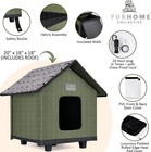 Weatherproof Heated Cat House For Outside Winter Insulated Cat Shelter Green