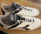 Diadora Italica Black white Men s Indoor Soccer Shoes Size 45 5 Free Shipping