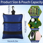 Portable Golf Ball Bag Pouch  Golf Tee Bag 3 Compartments With Zippers  Suitable