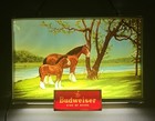 Vintage 1950s Budweiser Beer Clydesdale Horses Bar Light Sign  Beautiful Look 