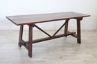 Early 19th Century Italian Solid Oak Wood Antique Fratino Table Length 78  74 