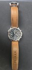 Seiko Solar Chronograph Date 42mm Black Dial Brown Leather Strap 100m