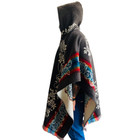 Our Lady Of Guadalupe Art  Alpaca Handmade Poncho    Unisex Adult One Size Blue