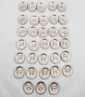 33 Silver Tone Oval 1 25  Conchos Slotted Scalloped Sunburst Western Leather Vtg