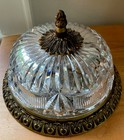 Rare Lovely Antique Mgm Hollywood Brass   Glass Ceiling Fixture  1920   s-1940   s