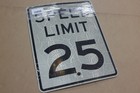 Authentic Road Sign Speed Limit 25 Real Street Vintage Retired