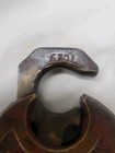 Vintage Excelsior Brass 6 Lever Pancake Padlock Lock W original Key Works Chain