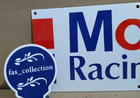Mobil Racing Oil Porcelain Enamel Sign  24 X 10 Inches 1 Sided