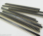 50pcs Gold Round 40pin Male Single Row 0 1  2 54mm Pitch Pcb Panel Pin Header