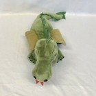 Vintage Dakin Green Plush Winged Dragon Stuffed Toy Animal Fire Breathing 24 