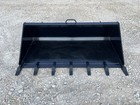 72  Low Profile Dirt Bucket With Teeth Tooth Attachment Fits Skid Steer Loader