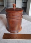 Turned Wood Covered Box Antique Treenware Hard Wood Lignum Vitae 19th Century 