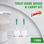 Libman Designer Bowl Brush And Caddy - 2 Pack - Toilet Brush And Holder Set  Non