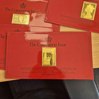 Queen Elizabeth Ii Coronation Gold Plated Silver Set Of Stamps With Box