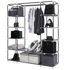 Portable Home Apartment Closet Wardrobe Bedroom Clothes Rack Storage Holder Gray