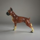 Vintage Ucagco Boxer Dog Figurine Ceramic Made Japan Foil Tag  8 1 2  Repaired