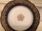 Antique French Gutherz  Limoges Cobalt Blue   Gold Dessert Salad Plate 8 3 4 