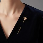 Estate Baguette Ruby   Diamond Lapel Pin In 18k Yellow Gold Over For Men   Women