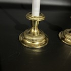 2 Small Vintage Brass Round Candlesticks 1960s 3 Inches Tall New Old Stock   