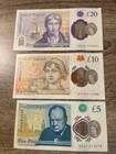 Great Britain Uk England 5 10 20 Pounds Gbp Cir Banknote Qeii Currency Bill Note