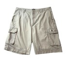 Izod Cargo Shorts Mens 34 Gray Cotton Ripstop Utility Y2k 10  Inseam