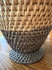 Vintage Hand-woven Lidded Wicker Basket