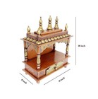 15  Wooden Hindu Mandir Pooja Ghar  Handcrafted Indian Tradition Temple  Copper