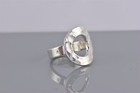 Sterling Silver 21mm Open Circle Hammered Textured Band Ring Mex 925 Sz  8