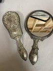 Vintage Silver Plated Mirror And Brush Vanity Set