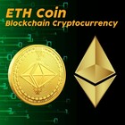 10x Ethereum Eth Physical Coins Commemorative Collectors Gold Plated Crypto Coin