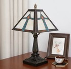 Vintage Tiffany Style Stained Glass Table Lamp Shade Bedside Desk Light Decor