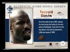 2002 Private Stock  43 Terrell Davis Game Worn Jersey