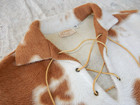 1950s 60s Cow Print Animal Fleece Pullover Brent Montgomery Ward Sz Small Kodiak