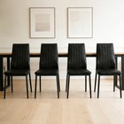 Modern Black Pu Leather Dining Chairs Set Of 4 Upholstered Seating W  Metal Legs