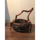 Handmade Twig Basket Rustic Primitive Woodland Cottagecore Farmhouse Decor