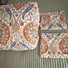 Ralph Lauren Full Queen Orange Blue Medallion Paisley Comforter Set 2 Shams