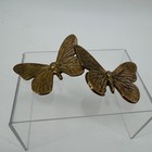 Vintage Brass  Butterfly Wall Hanging Unisex Os Gold Excellent Set 2pc