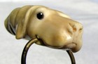 Fine   Rare Antique Folk Art Labrador Dog Carved Hunting Whistle C  1870 s-80 s