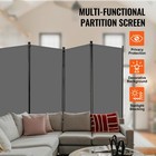 Uimoso Room Divider 4 Panels Fabric Room Privacy Screen For Office Bedroom Grey